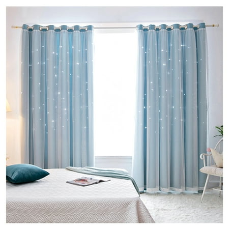 Hollowed Out Star Shading Window Curtain Drapes Purdah for Home Living Room #3YE Hollowed Out Star Shading Window Curtain Drapes Purdah for Home Living Room #3YE